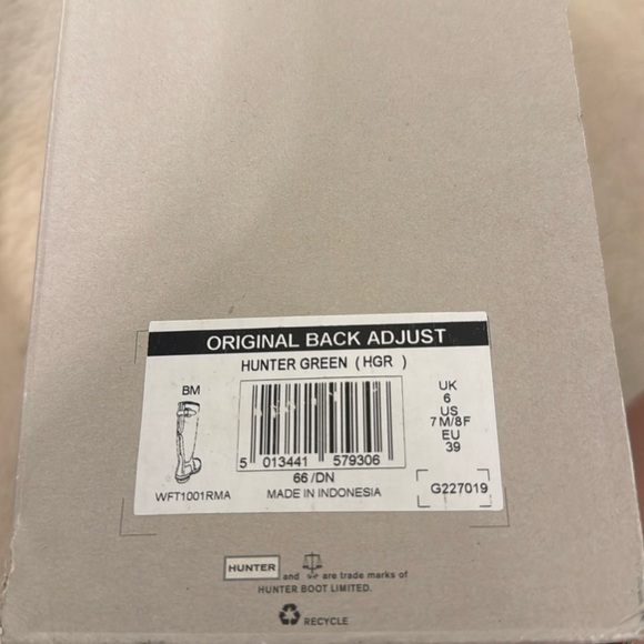 Hunter Original Back Adjustable Tall Rain Boots, 8 US, 39, Hunter Green - Picture 9 of 11